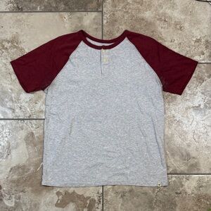 American Eagle Outfitters Burgundy and Gray Tee